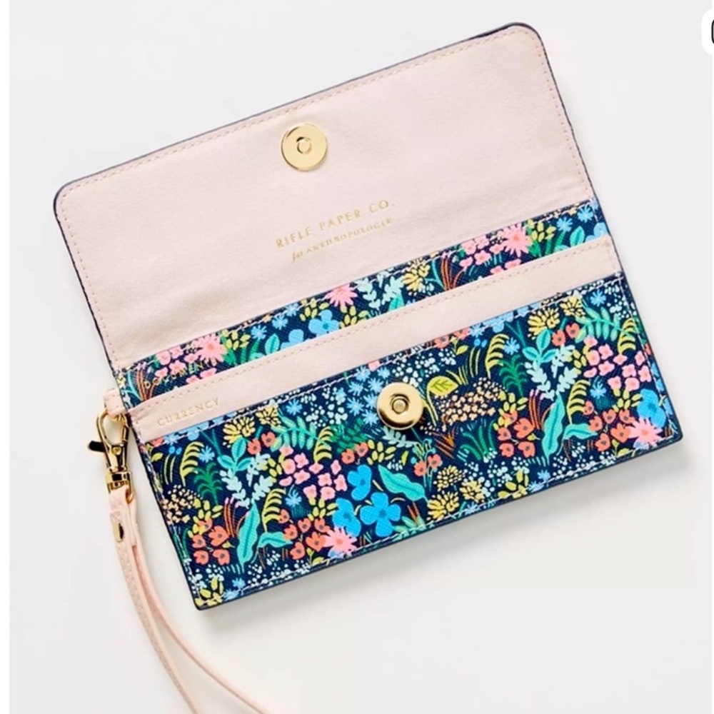 Anthropologie -Rifle Paper Company Meadow Travel Wristlet Wallet